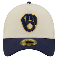 Men's New Era  Cream Milwaukee Brewers Chrome A-Frame 59FORTY Fitted Hat
