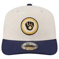 Casquette ajustable New Era 9SEVENTY crème pour homme des Milwaukee Brewers