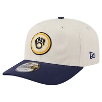 Casquette ajustable New Era 9SEVENTY crème pour homme des Milwaukee Brewers