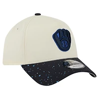Casquette ajustable New Era 9FORTY crème pour homme des Milwaukee Brewers