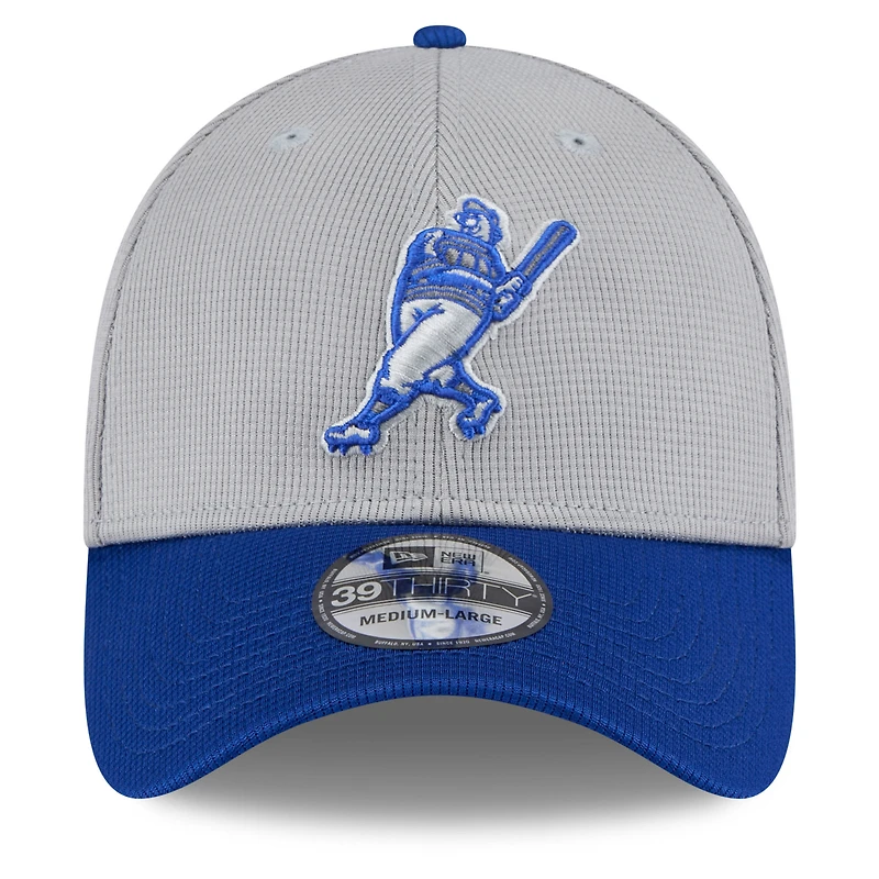 Men's New Era  Gray/Royal Milwaukee Brewers 2025 Batting Practice 39THIRTY Flex Hat