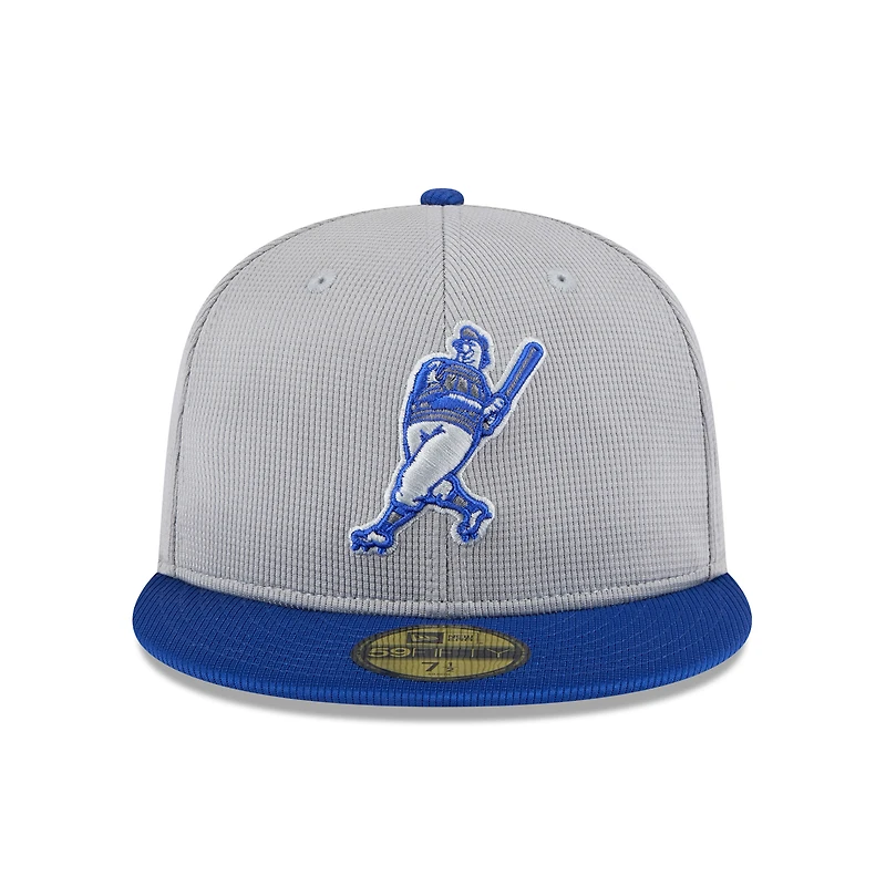 Men's New Era  Gray/Royal Milwaukee Brewers 2025 Batting Practice 59FIFTY Fitted Hat