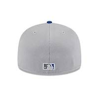 Men's New Era  Gray/Royal Milwaukee Brewers 2025 Batting Practice 59FIFTY Fitted Hat