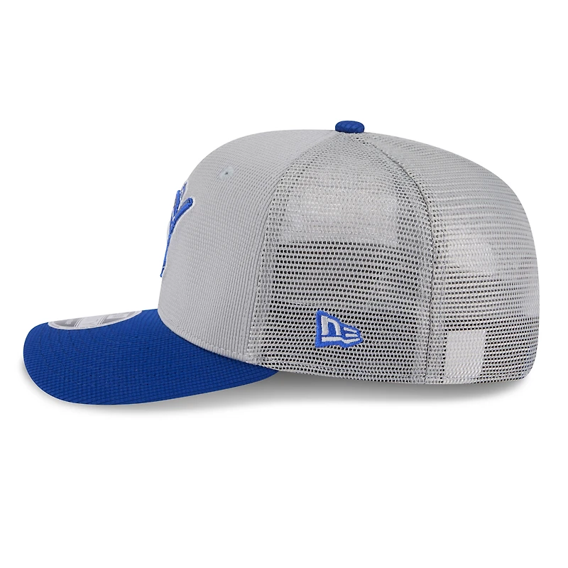 Men's New Era  Gray/Royal Milwaukee Brewers 2025 Batting Practice 9SEVENTY Stretch-Snap Trucker Hat