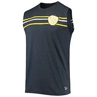 Débardeur homme bleu marine chiné Milwaukee Brewers Muscle New Era