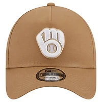 Casquette réglable kaki Milwaukee Brewers A-Frame 9FORTY New Era pour hommes