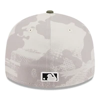 Men's New Era Light Beige/Olive Milwaukee Brewers 2025 Armed Forces Day Low Profile 59FIFTY Fitted Hat