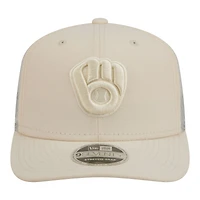 Men's New Era Light Beige Milwaukee Brewers Color Pack COOLERA 9SEVENTY Trucker Adjustable Hat