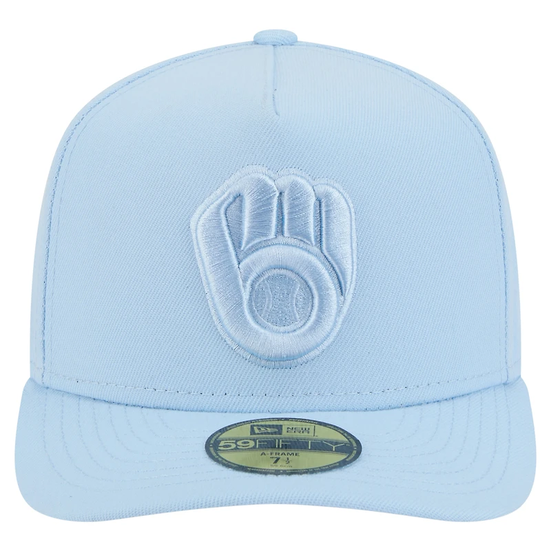 Casquette ajustée New Era 59FIFTY bleu clair pour homme, coloris A-Frame
