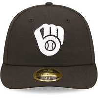 Casquette ajustée 59FIFTY Low Profile des Brewers de Milwaukee New Era pour homme, noir et blanc