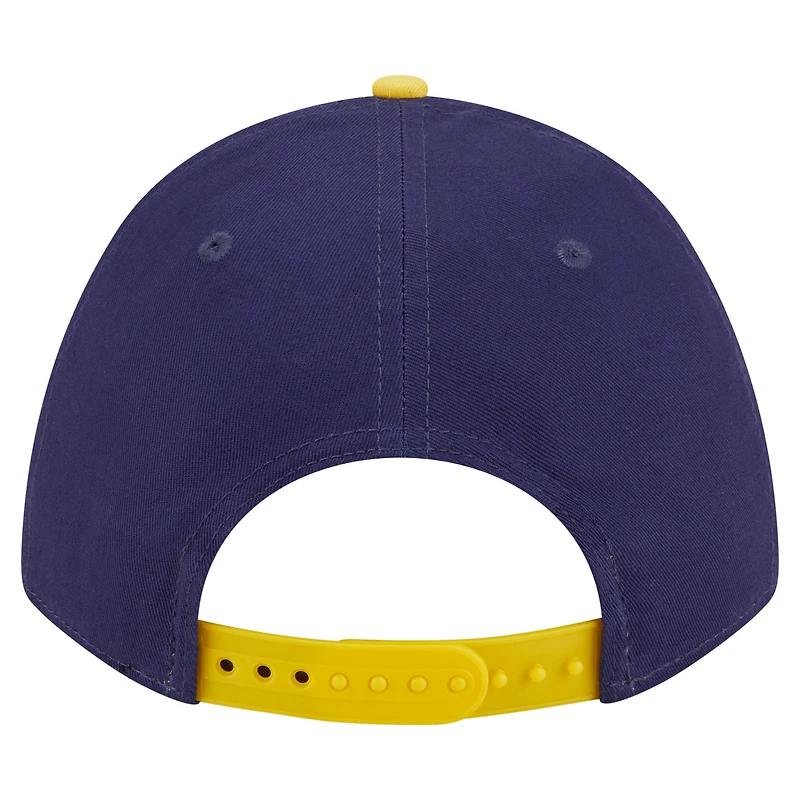 Casquette ajustable New Era Arch 9FORTY A-Frame M-Crown bleu marine/doré pour homme des Milwaukee Brewers