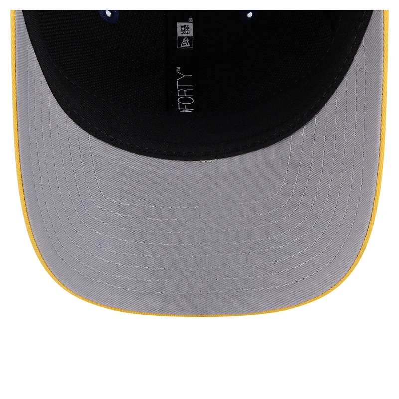 Casquette ajustable New Era 9FORTY M-Crown bleu marine et or pour homme, aux couleurs des Milwaukee Brewers.