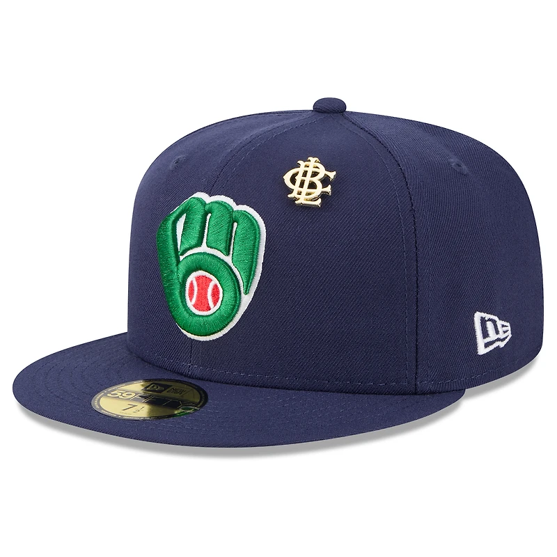 Casquette ajustée New Era 59FIFTY bleu marine des Milwaukee Brewers 2025 Big League Chew pour homme