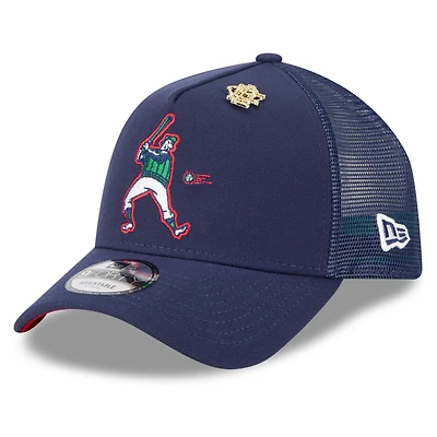 Casquette camionneur ajustable New Era bleu marine Milwaukee Brewers 2025 Big League Chew A-Frame 9FORTY pour homme