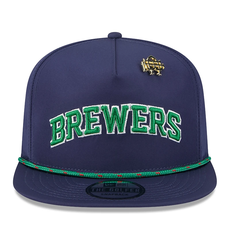 Casquette snapback New Era bleu marine Milwaukee Brewers 2025 Big League Chew Golfer pour homme