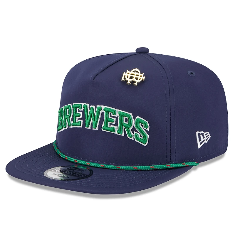 Casquette snapback New Era bleu marine Milwaukee Brewers 2025 Big League Chew Golfer pour homme