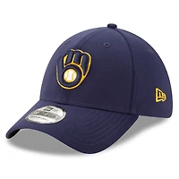 Casquette New Era 39THIRTY Flex bleu marine pour homme, écusson latéral des Milwaukee Brewers, édition 2025 de la MLB