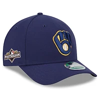 Casquette ajustable 9FORTY bleu marine New Era pour homme, édition 2025 des Milwaukee Brewers, avec patch latéral