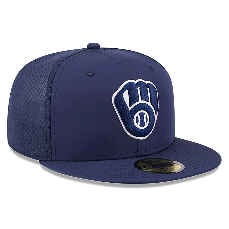 Men's New Era Navy Milwaukee Brewers 2026 Batting Practice 59FIFTY Fitted Hat