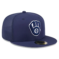 Men's New Era Navy Milwaukee Brewers 2026 Batting Practice 59FIFTY Fitted Hat