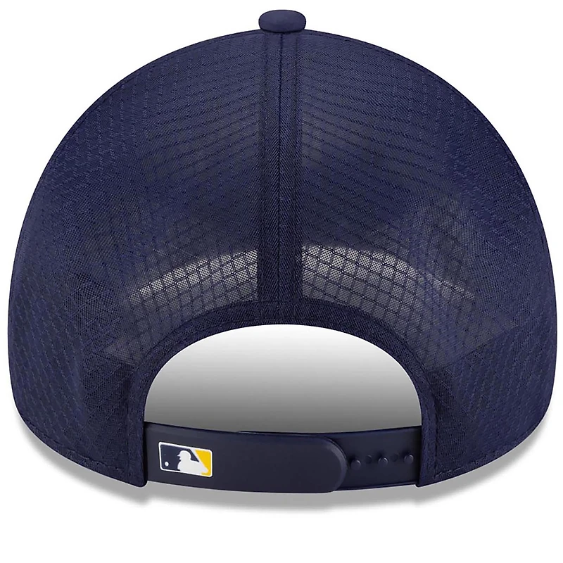 Casquette trucker ajustable New Era Apex 9FORTY, bleu marine, Milwaukee Brewers, édition 2026, pour homme
