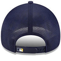 Casquette trucker ajustable New Era Apex 9FORTY, bleu marine, Milwaukee Brewers, édition 2026, pour homme