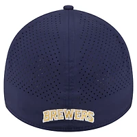 Casquette perforée A-Frame Flex New Era bleu marine Milwaukee Brewers 39THIRTY pour homme