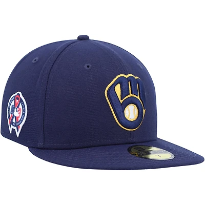 New Era Marine Milwaukee Brewers 11 Memorial Side Patch 59FIFTY Chapeau masculin