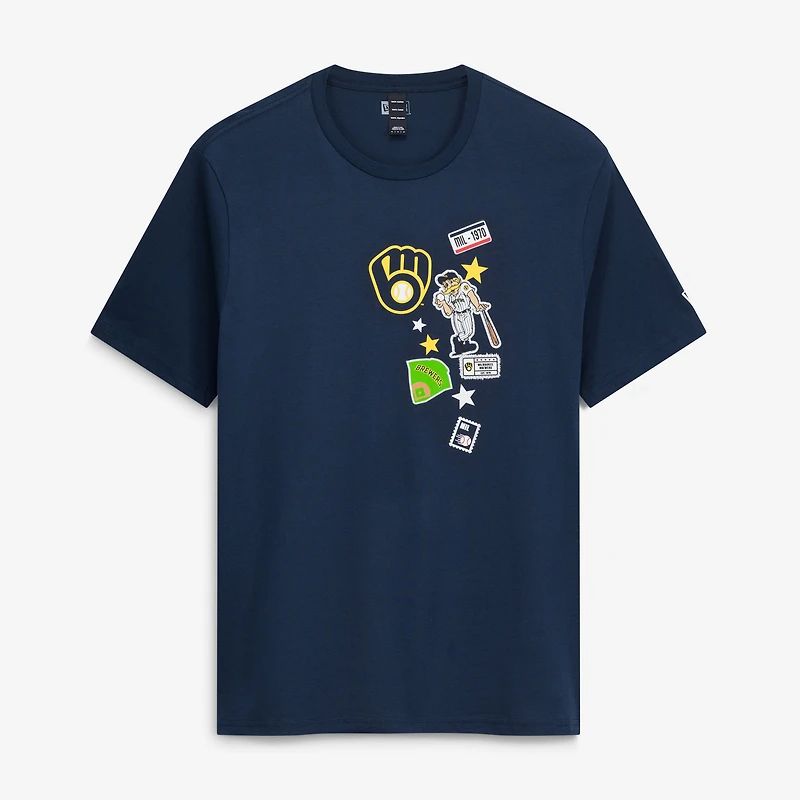 Men's New Era Navy Milwaukee Brewers City Patch T-Shirt