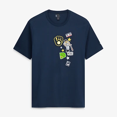 Men's New Era Navy Milwaukee Brewers City Patch T-Shirt