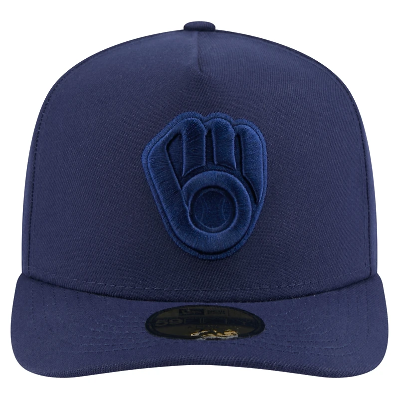 Casquette ajustée New Era 59FIFTY bleu marine avec logo des Milwaukee Brewers