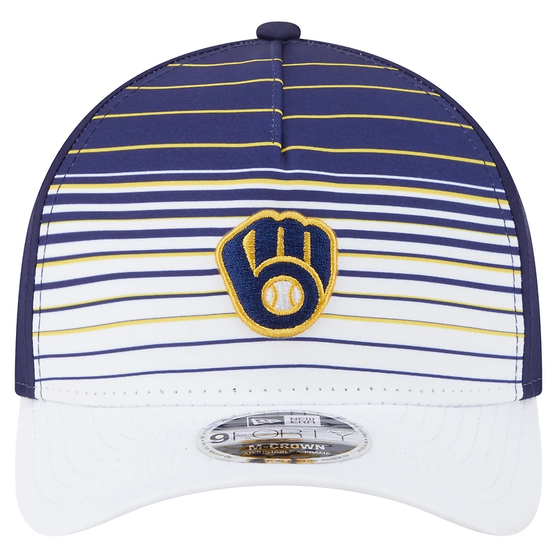 Casquette ajustable New Era bleu marine Milwaukee Brewers Gradient 9FORTY M-Crown pour homme