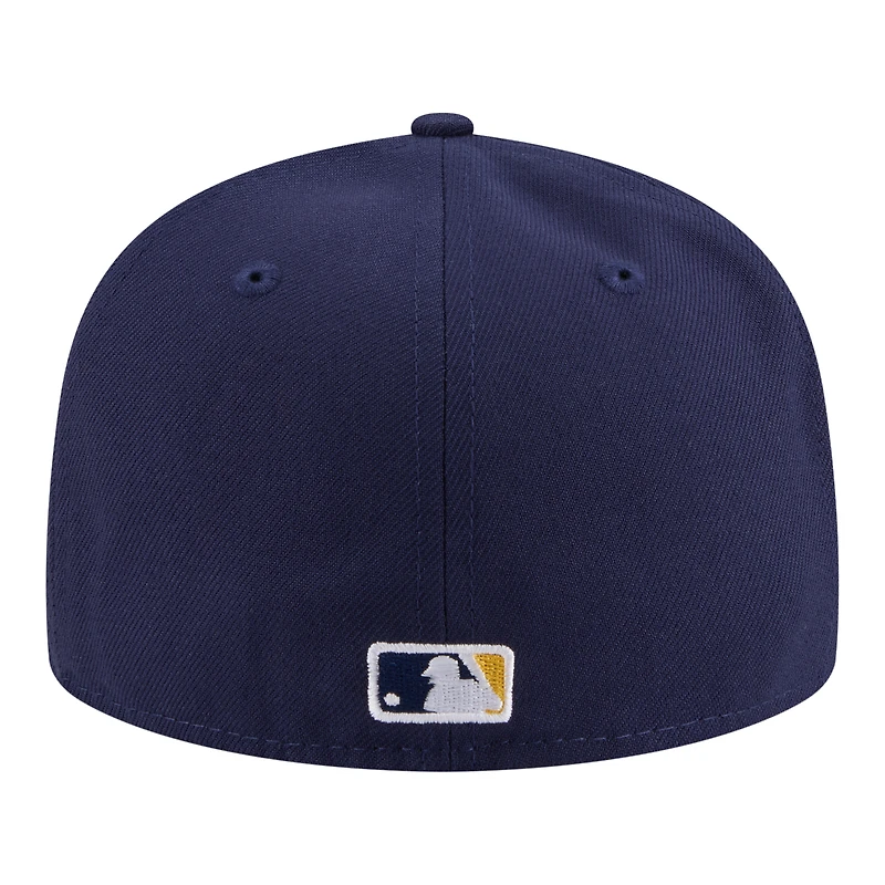 Casquette ajustée New Era 59FIFTY pour homme, bleu marine, Milwaukee Brewers, modèle Hidden Hit