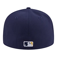 Casquette ajustée New Era 59FIFTY pour homme, bleu marine, Milwaukee Brewers, modèle Hidden Hit