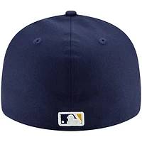 Men's New Era Navy Milwaukee Brewers Home Authentic Collection On-Field Low Profile - 59FIFTY Fitted Hat