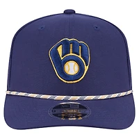 Men's New Era Navy Milwaukee Brewers Multi-Rope 9SEVENTY Stretch-Snap Hat