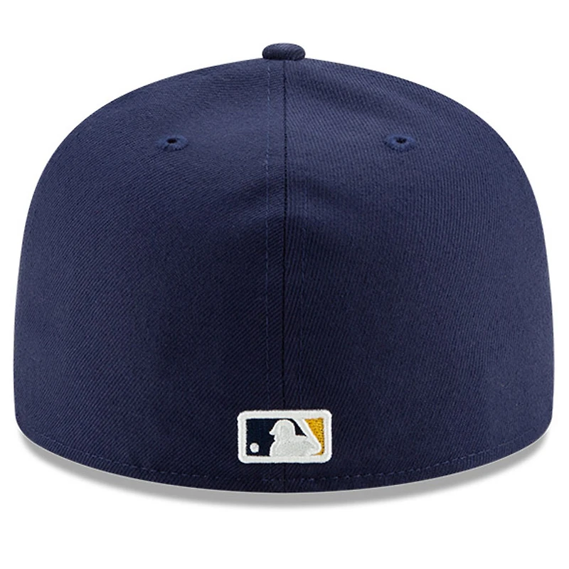 Casquette ajustée 59FIFTY du Temple de la renommée baseball national des Milwaukee Brewers New Era pour hommes, bleu marine