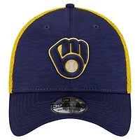 Casquette flexible Neo 39THIRTY Milwaukee Brewers New Era pour hommes, bleu marine