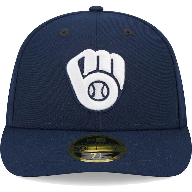 Men's New Era Navy Milwaukee Brewers Oceanside Low Profile 59FIFTY Fitted Hat
