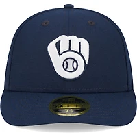Men's New Era Navy Milwaukee Brewers Oceanside Low Profile 59FIFTY Fitted Hat