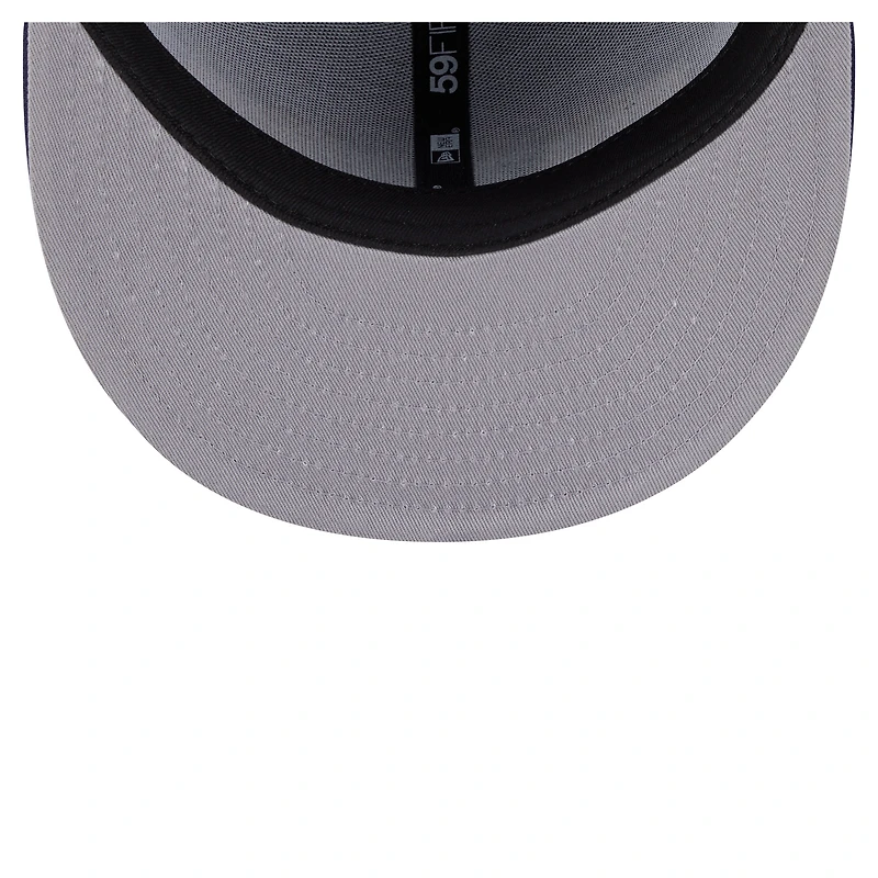 Casquette ajustée Overlap 59FIFTY bleu marine pour homme New Era Milwaukee Brewers