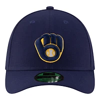 Casquette New Era bleu marine Milwaukee Brewers, réplique joueur 39THIRTY M-Crown Flex