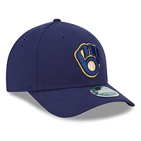 Casquette ajustable New Era bleu marine Milwaukee Brewers Player Replica 9FORTY pour homme
