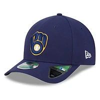 Casquette ajustable New Era bleu marine Milwaukee Brewers Player Replica 9FORTY pour homme