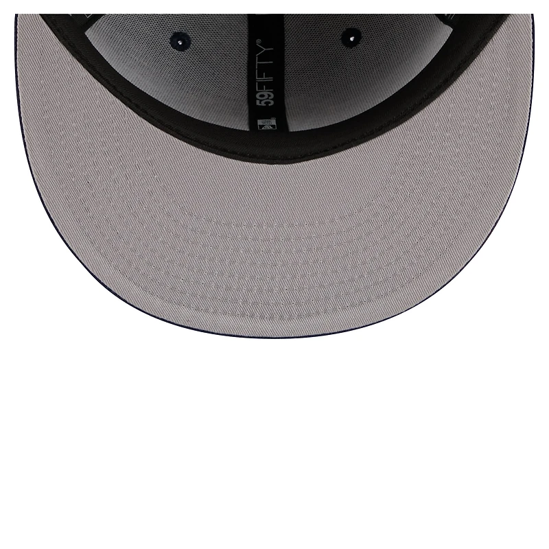 Casquette ajustée New Era 59FIFTY pour homme, bleu marine, motif mascotte des Milwaukee Brewers.