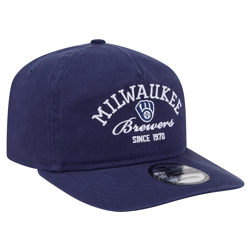 Men's New Era Navy Milwaukee Brewers Stacked 19TWENTY Adjustable Hat