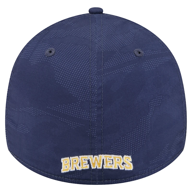 Casquette New Era 39THIRTY Flex bleu marine Milwaukee Brewers pour homme