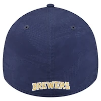 Casquette New Era 39THIRTY Flex bleu marine Milwaukee Brewers pour homme