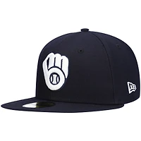Casquette ajustée 59FIFTY bleu marine avec logo Milwaukee Brewers pour homme New Era