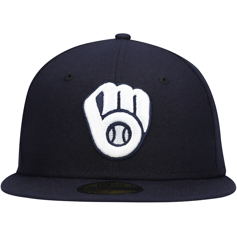 Casquette ajustée 59FIFTY bleu marine avec logo Milwaukee Brewers pour homme New Era